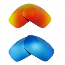 New Walleva Fire Red + Ice Blue Polarized Replacement Lenses For Maui Jim World Cup Sunglasses